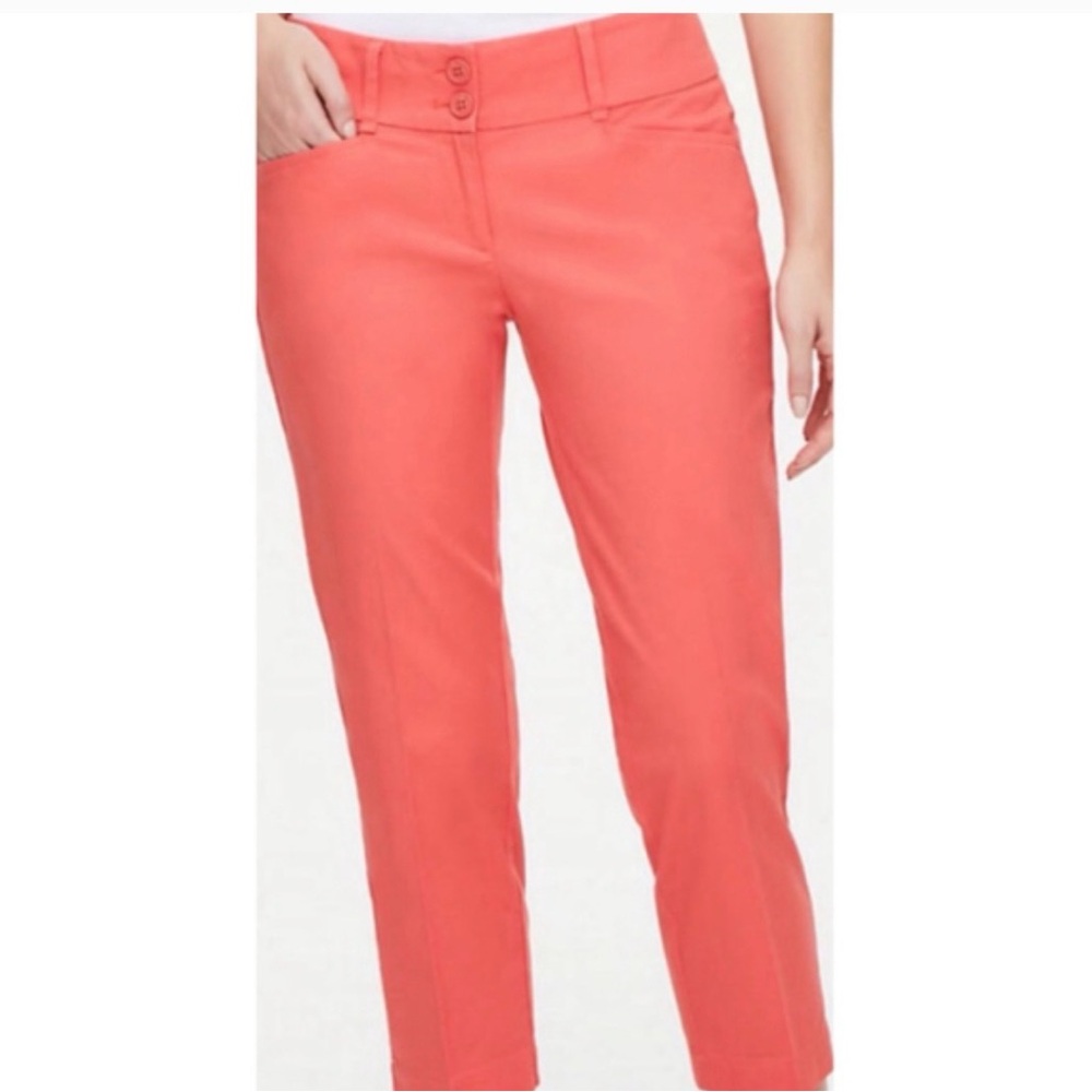 Coral Pink Straight-Leg Pants